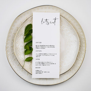 Un minimum moderne Long Let's Eat Wedding Menu