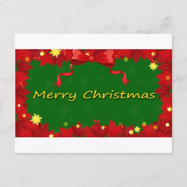 Un modèle de carte de Noël rouge et vert (Devant)