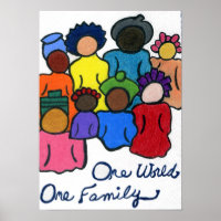 Un monde, une famille Poster multiculturel