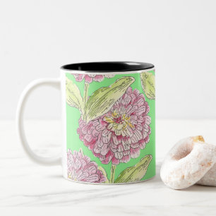 Un Motif de Zinnia sur une Mug