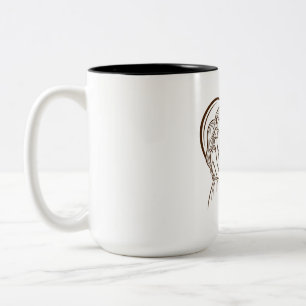 Un mug avec une illustration d'art linéaire romant
