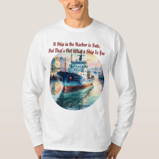 Un navire dans le port est un t-shirt de bateau de