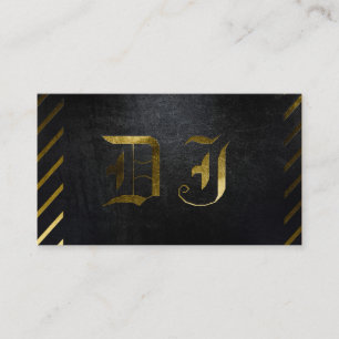 Un noir mat frais et carte de visite du DJ d'or