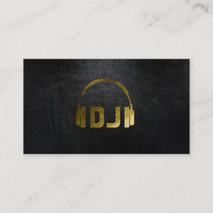 Un noir mat frais et carte de visite du DJ d'or