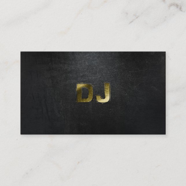 Un noir mat frais et carte de visite du DJ d'or (Devant)