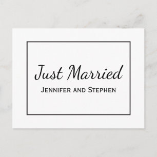 Un noir minimaliste marié à un Mariage Faire-part