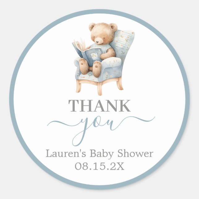Un nouveau Baby shower de chapitre Sticker rond ga (Devant)