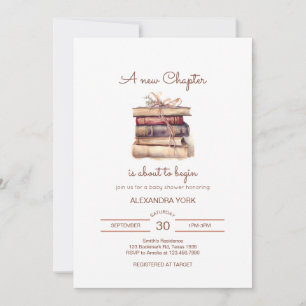 Un nouveau chapitre Baby shower Invitation