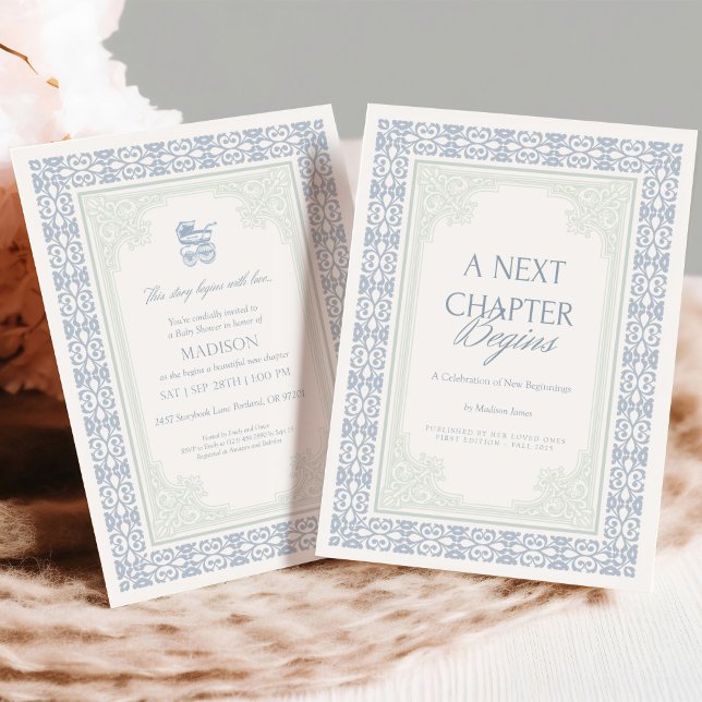 Un nouveau chapitre commence une invitation Baby s (Créateur téléchargé)