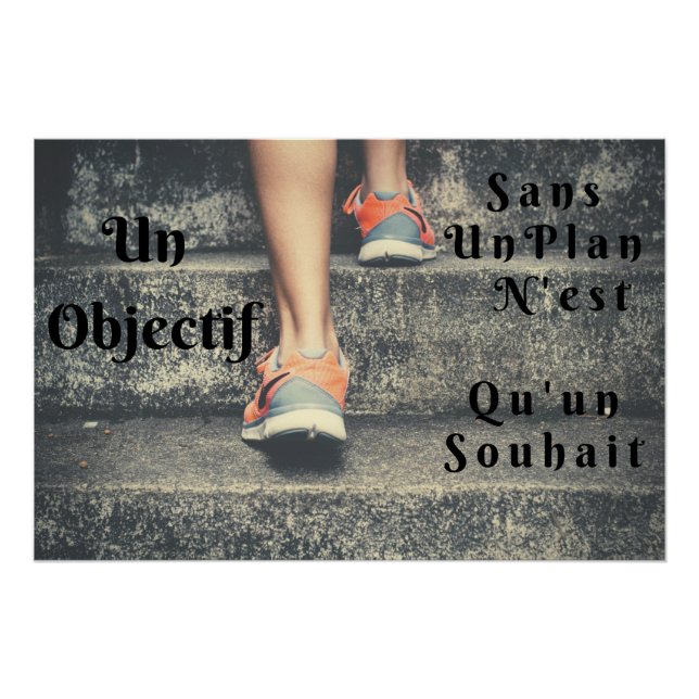 "Un Objectif" Affiche Murale Citation Positive (Devant)