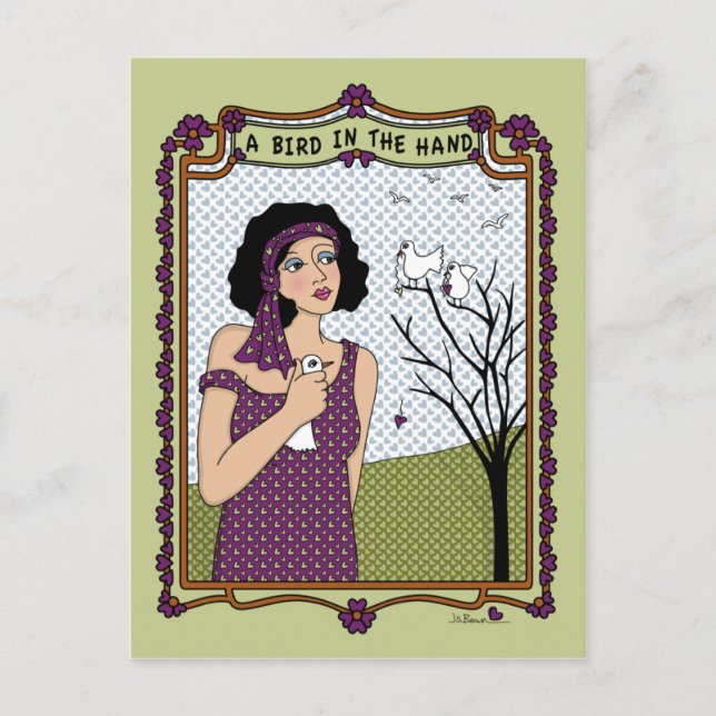 Un Oiseau Dans La Carte Postale Main_A_ (Devant)