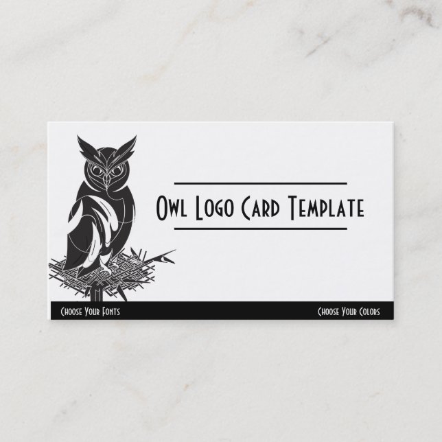 Un oiseau dans un Carte de visite du logo de la Ch (Devant)