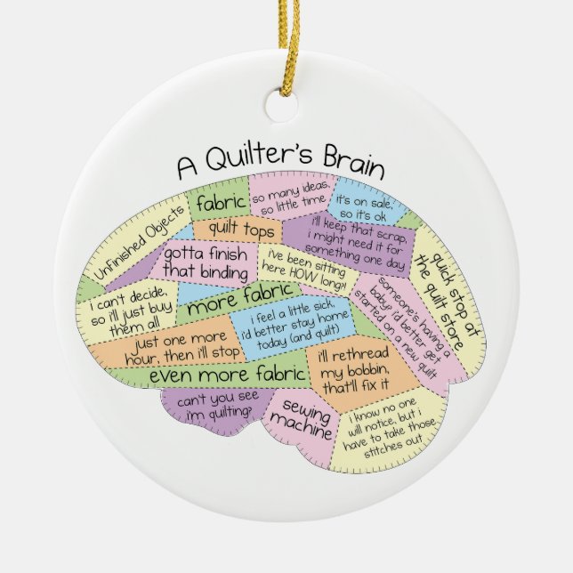 Un ornement Cerveau de Quilter - Drôle cadeau Quil (Devant)