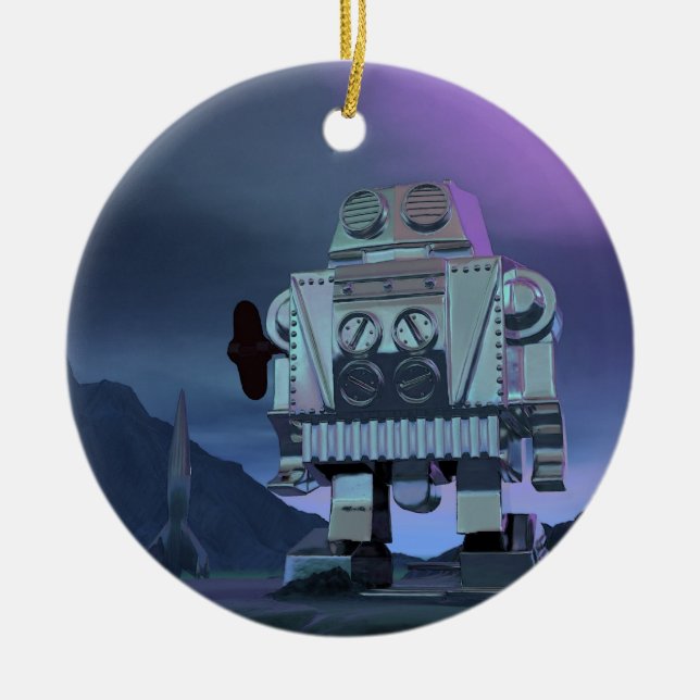 Un ornement de marcheur de lune de robots (Devant)