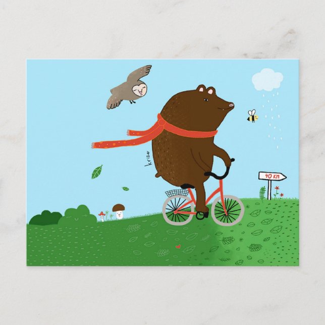 Un ours va à la ville, carte postale (Devant)