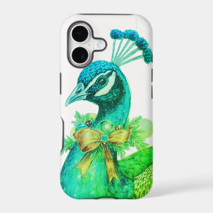 Un paon habillé pour un joyeux Noël iPhone