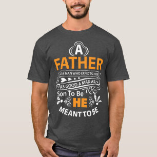 Un père un homme qui attend son T-shirt sombre de