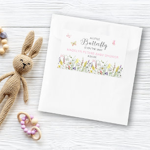 Un petit autocollant de Baby shower Fleur sauvage 