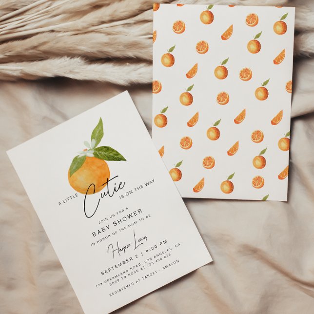 Un petit Baby shower Cutie Oranges Invitation (Créateur téléchargé)