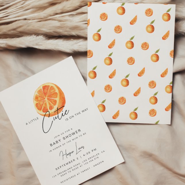 Un petit Baby shower Cutie Oranges Invitation (Créateur téléchargé)