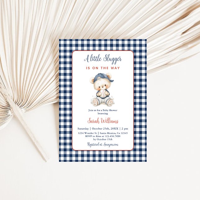Un Petit Baby shower Slugger Invitation Garçon (Créateur téléchargé)