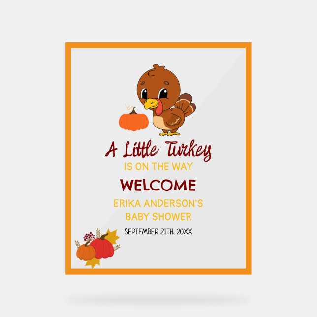 Un Petit Baby shower Turc Thanksgiving Bienvenue (Recto)