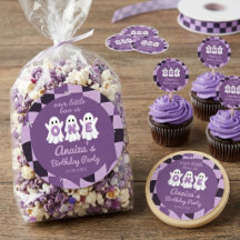 Un petit Boo fille violet Autocollant en papier d'