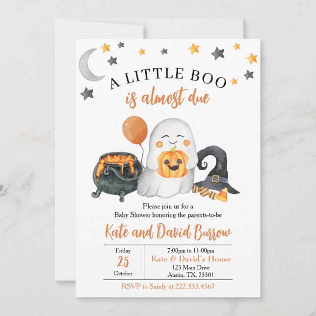 Un Petit Boo Genre Neutre Baby shower Invitation (Devant)