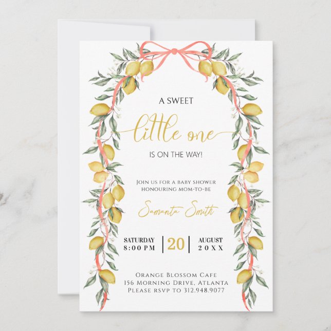 Un petit citron doux Baby shower Invitation (Devant)