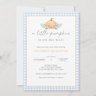 Un Petit Citrouille   en vichy   Invitation baby s