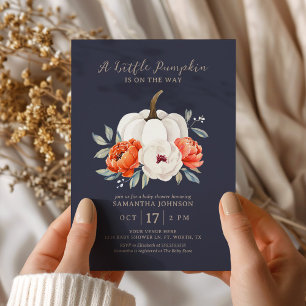 Un Petit Citrouille Invitation Baby shower Automne