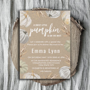 Un Petit Citrouille Kraft Invitation Baby shower A