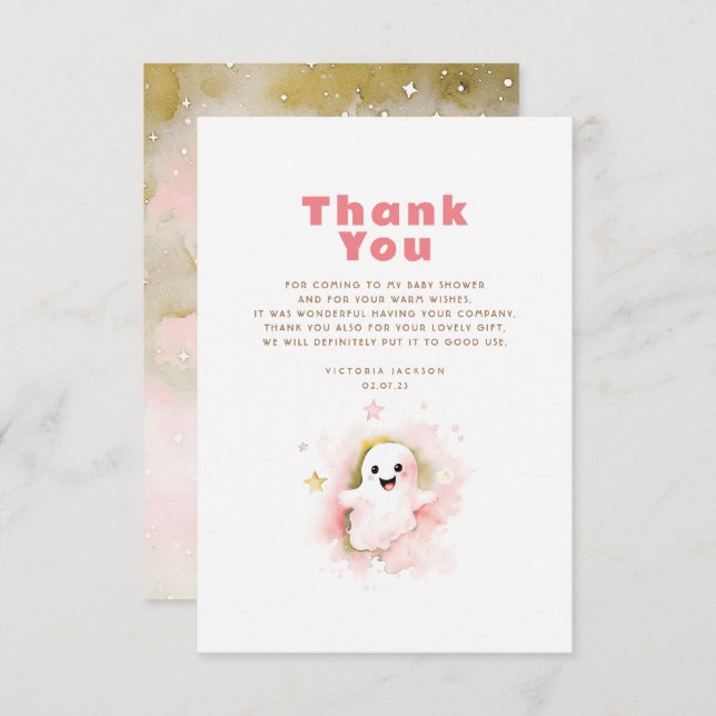 Un petit fantôme boo mignon Halloween merci (Devant / Derrière)