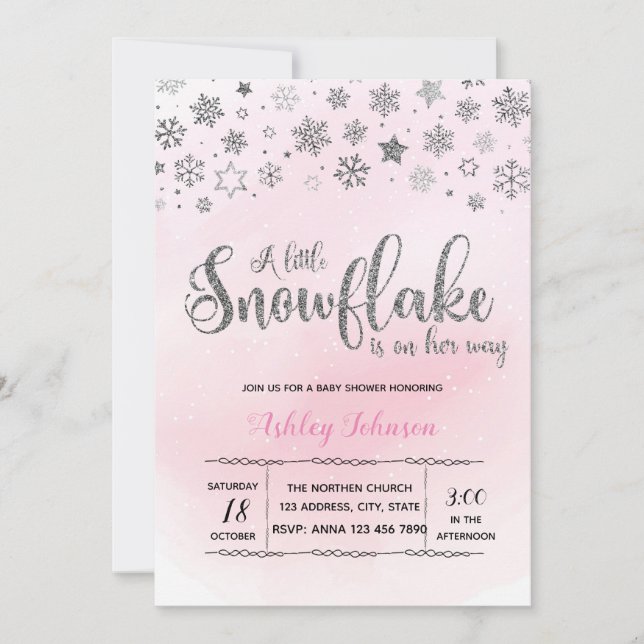 Un petit flocon de neige est en route invitation d (Devant)