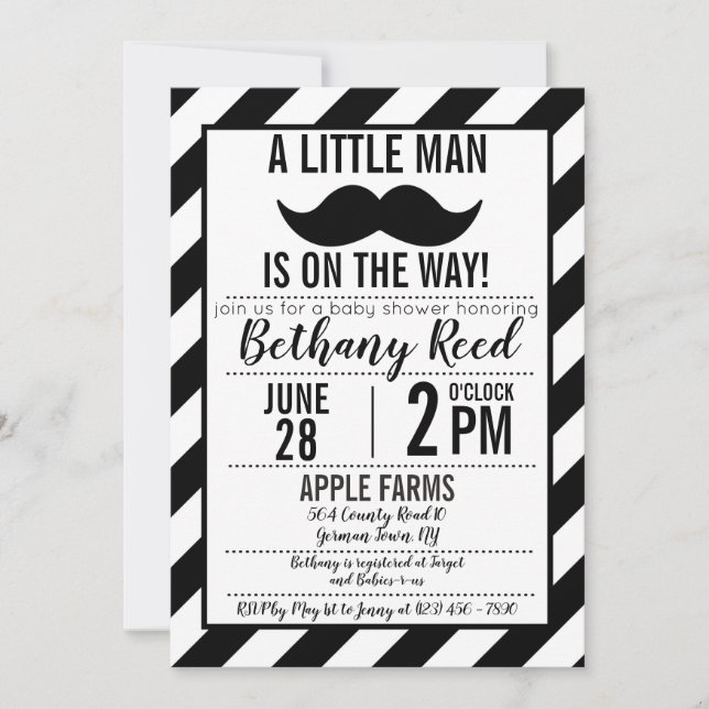 Un petit homme est en route Baby shower Invitation (Devant)