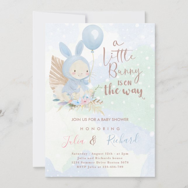 un petit lapin est en route Invitation (Devant)