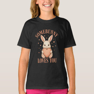 Un petit lapin t'aime T-Shirt noir mignon