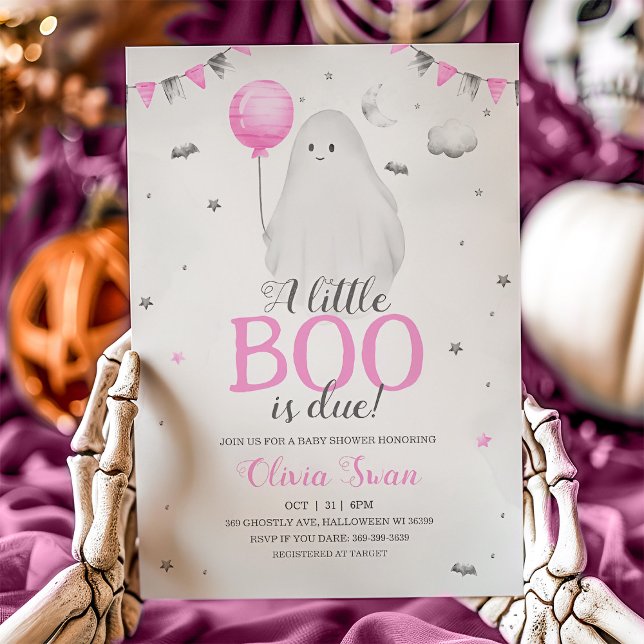 Un petit livre est presque dû Invitation Baby show (A Little Boo is Almost Due Baby Shower Invitation)
