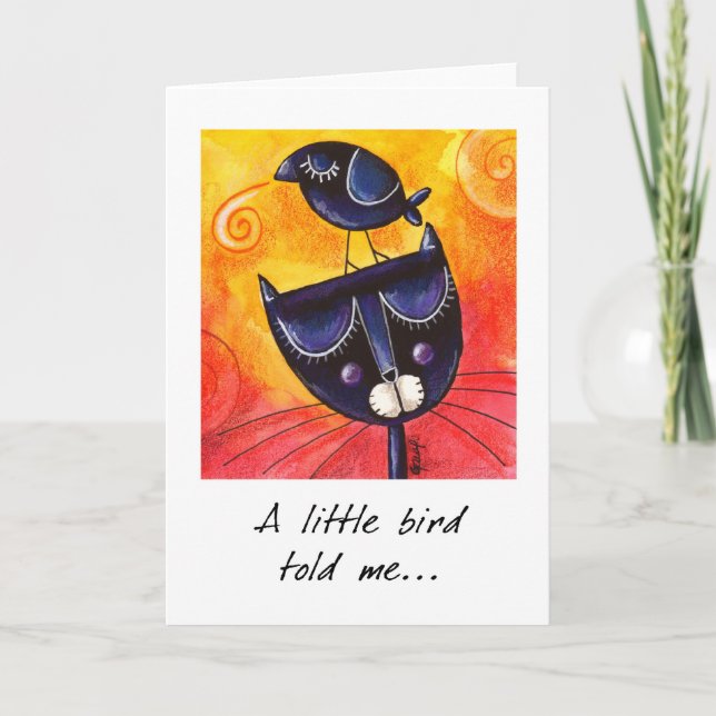 Un petit oiseau m'a dit - Carte de voeux (Devant)