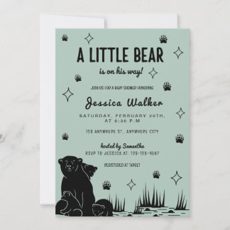 Un Petit Ours Est En Chemin Baby shower Invitation