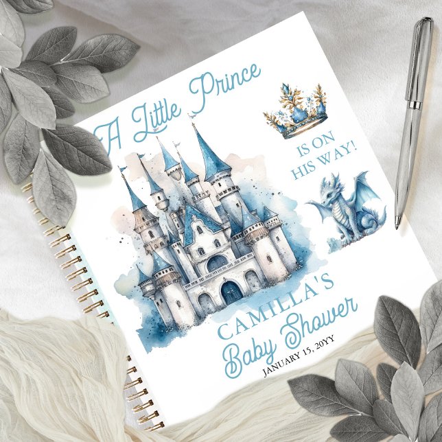 Un Petit Prince Boy Baby shower Livre d'Invité ("A Little Prince Is On His Way!" Royal-themed Boy Baby Shower Guest Book.)
