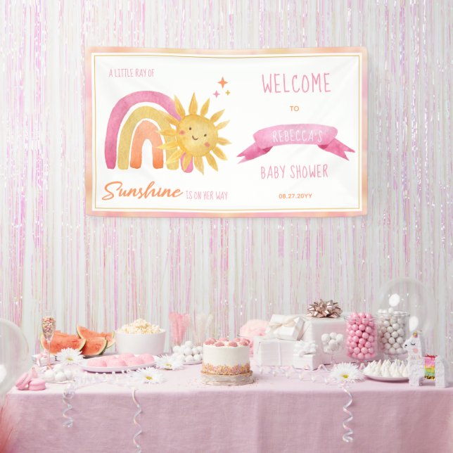 Un petit rayon de soleil bannière Baby shower fill (Fête)