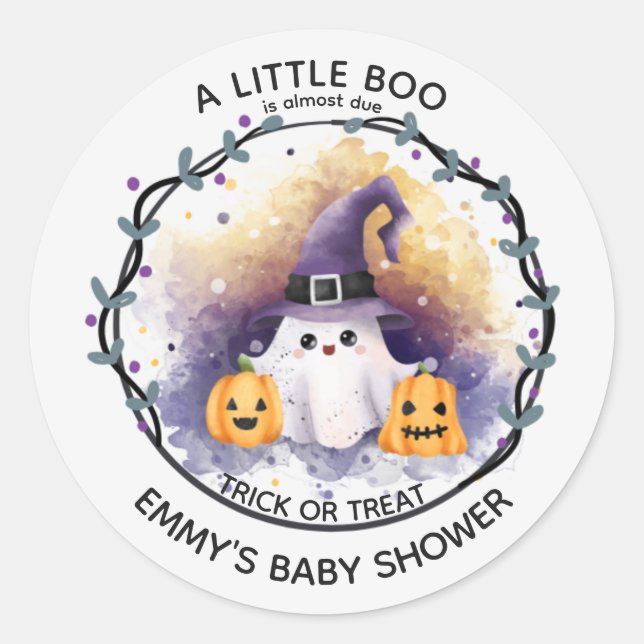 Un Petit Sticker Arrondi Baby shower De Botte mign (Devant)