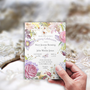 Un peu Boho Floral Faire-part de mariage ensoleill