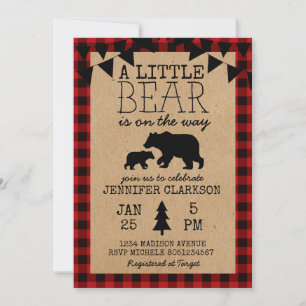 Un Peu D'Ours Est En Chemin Baby shower Invitation