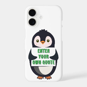 Un pingouin tenant un panneau avec un texte person