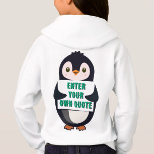 Un pingouin tenant un panneau avec un texte person