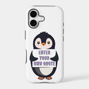 Un pingouin tenant un panneau avec un texte person