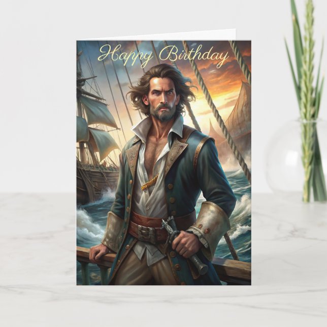 Un pirate d'une carte d'anniversaire de navire (Devant)