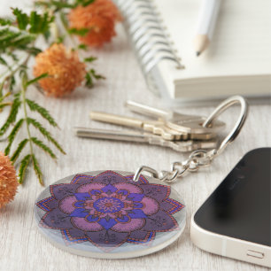 Un Porte - clé Acrylique Mandala Happy Place